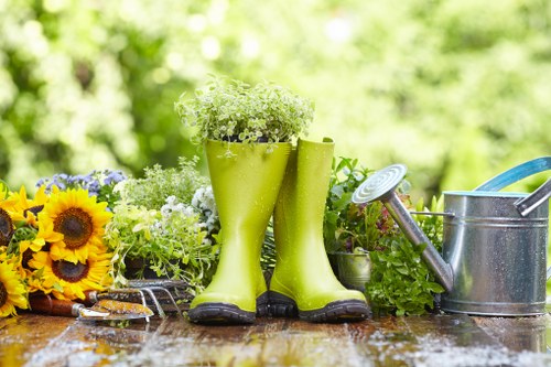 Professional landscaper designing a Twickenham garden
